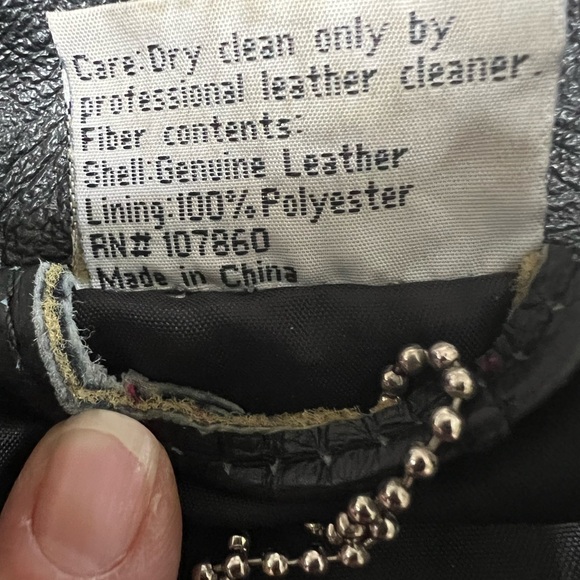 Flight Path Black Vintage 90’s Leather Jacket Deadstock Moto Biker Patchwork-XL - Picture 9 of 11